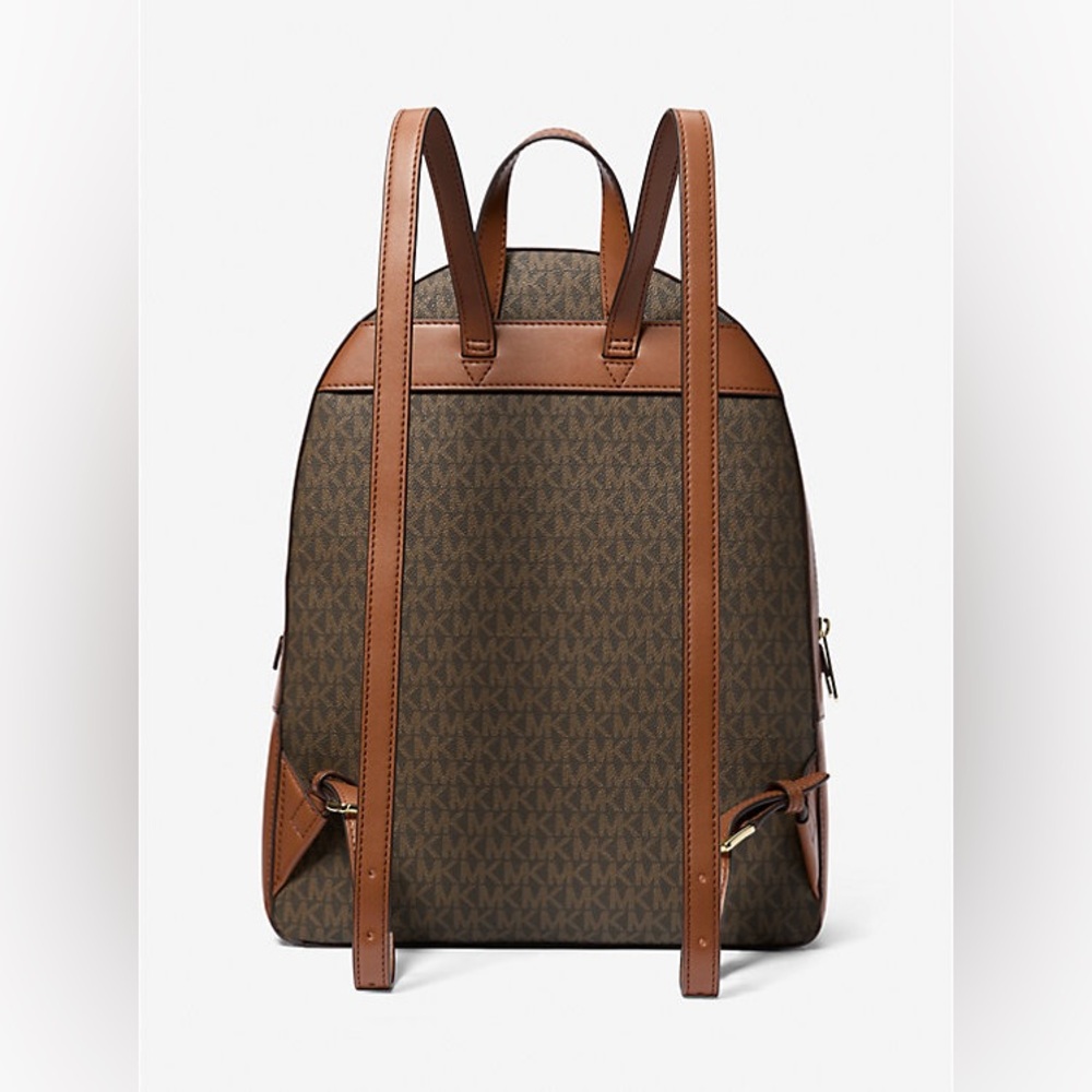 Michael Kors Jaycee Large Backpack In Brown Signature NEW - Picture 3 of 4
